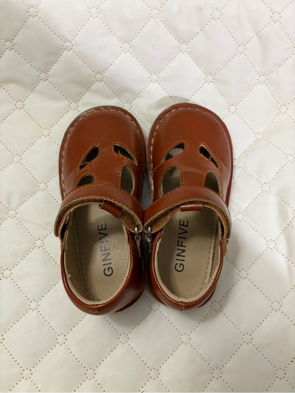 Toddler Tan Leather Mary Jane Shoes with Hook Strap